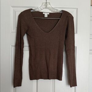 H&M Taupe Knit Top XS